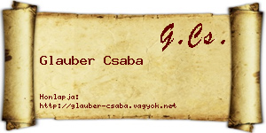 Glauber Csaba névjegykártya